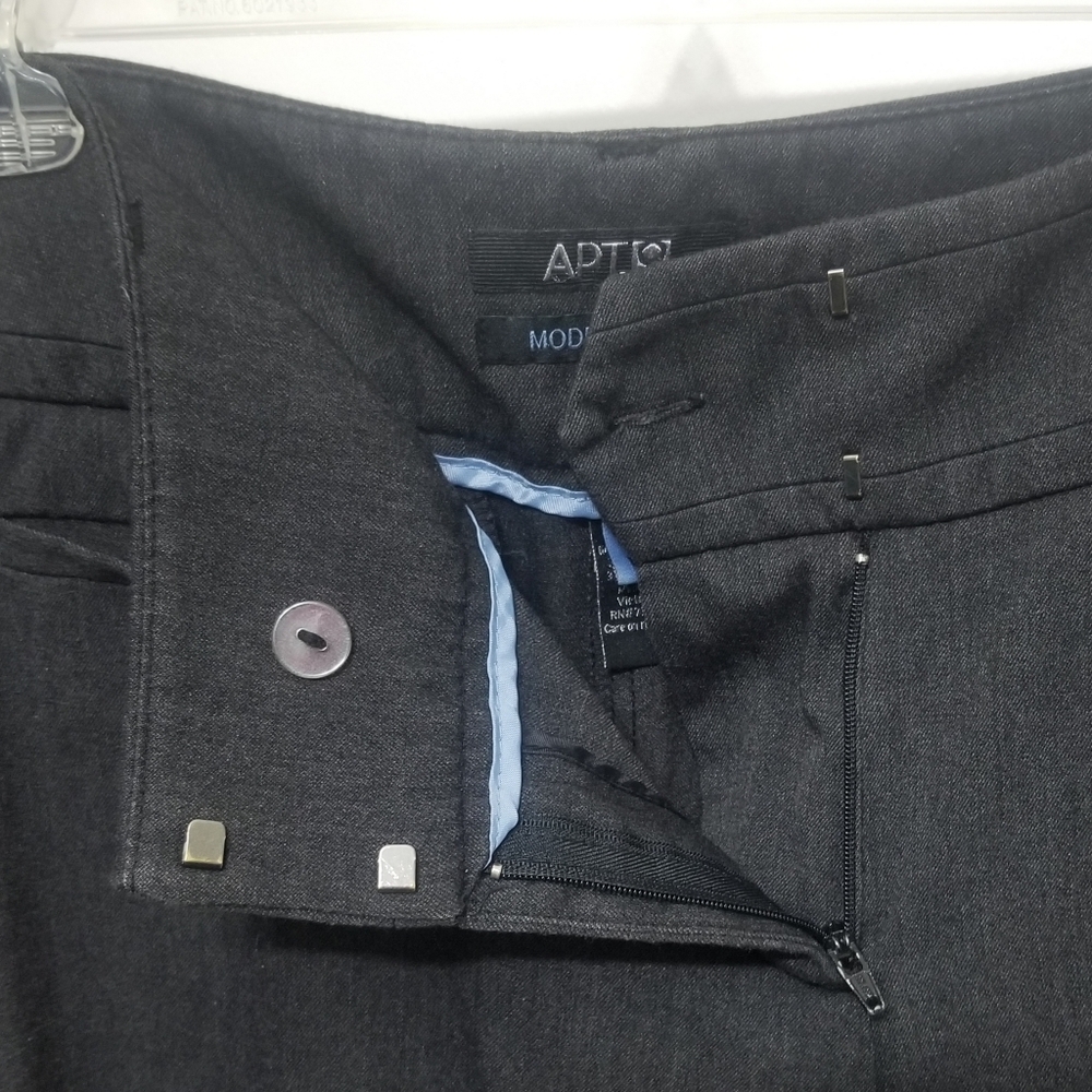 Sleek gray Apt 9 dress pants- EUC except discolored cuffs - Picture 4 of 12